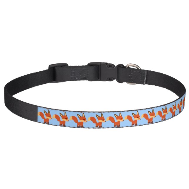 Cute Astute Cartoon Fox Dog Collar (Front)