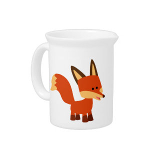 Cute Astute Cartoon Fox Pitcher