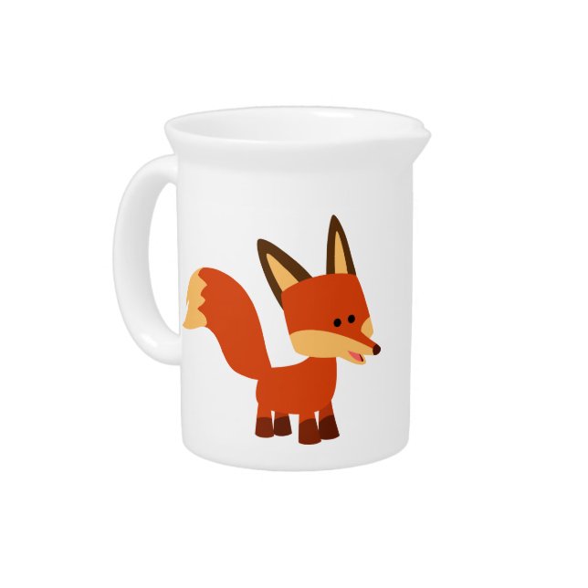 Cute Astute Cartoon Fox Pitcher (Left)