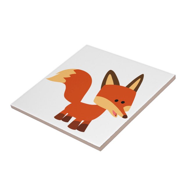Cute Astute Cartoon Fox Tile (Side)