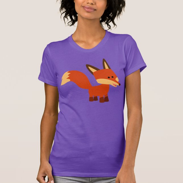 Cute Astute Cartoon Fox Women T-Shirt (Front)
