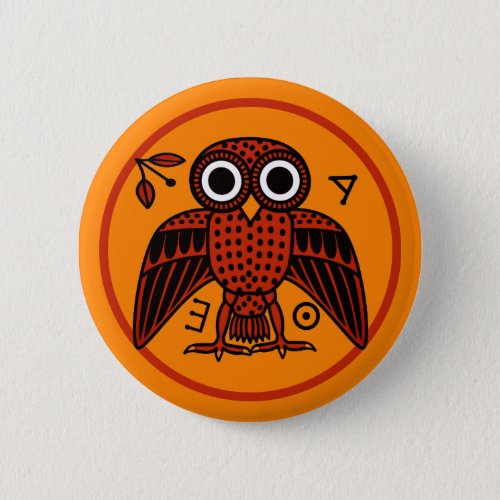 Cute Athenian Owl from Ancient Greece Button