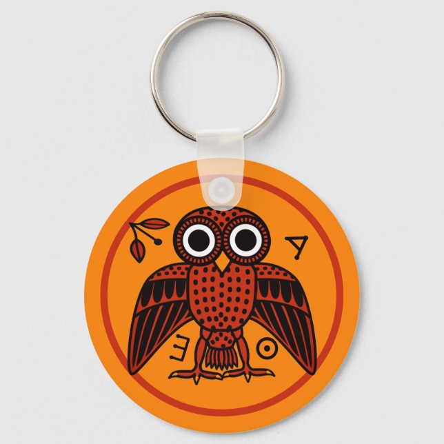 Cute Athenian Owl from Ancient Greece Keychain (Front)