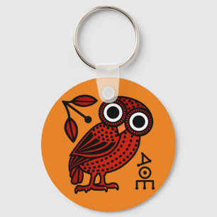 Cute Athenian Owl Tetradrachm Coin Ancient Greek Keychain
