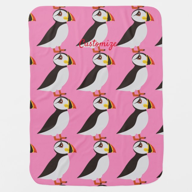 Cute Atlantic puffin design Thunder_Cove Baby Blanket (Front)