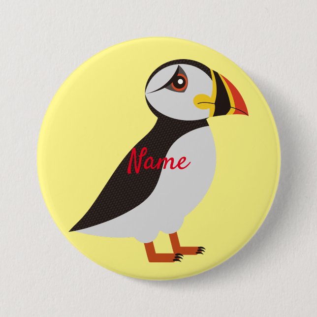 Cute Atlantic puffin design Thunder_Cove Button (Front)