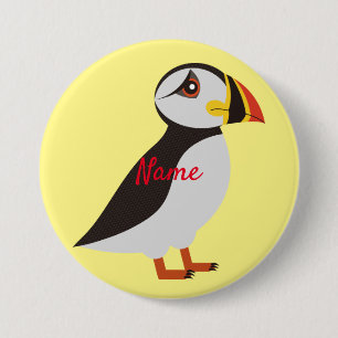 Cute Atlantic puffin design Thunder_Cove Button
