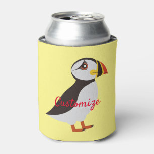 Cute Atlantic puffin design Thunder_Cove Can Cooler