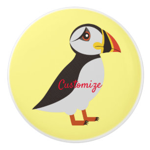 Cute Atlantic puffin design Thunder_Cove Ceramic Knob