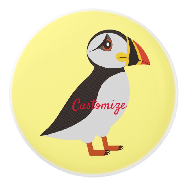 Cute Atlantic puffin design Thunder_Cove Ceramic Knob (Front)