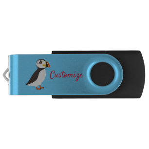 Cute Atlantic puffin design Thunder_Cove Flash Drive