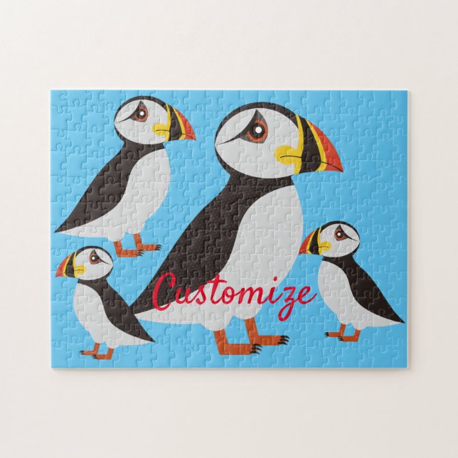 Cute Atlantic puffin design Thunder_Cove Jigsaw Puzzle (Horizontal)