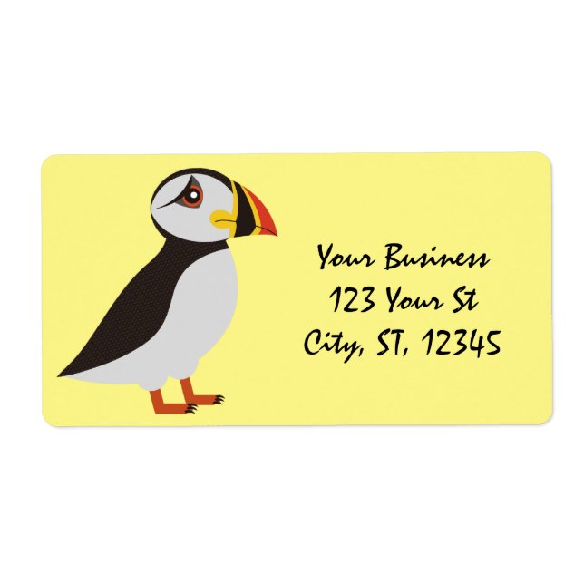Cute Atlantic puffin design Thunder_Cove Label (Front)