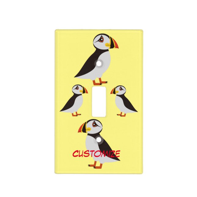 Cute Atlantic puffin design Thunder_Cove Light Switch Cover (Front)