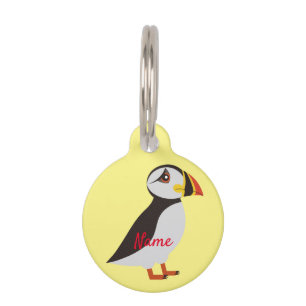 Cute Atlantic puffin design Thunder_Cove Pet ID Tag