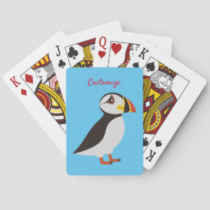 Cute Atlantic puffin design Thunder_Cove Poker Cards