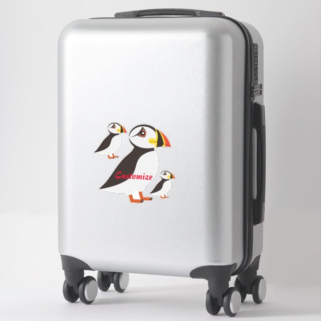 Cute Atlantic puffin design Thunder_Cove Sticker (Suitcase)