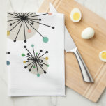 Cute Atomic Starburst Retro Mid Century Modern Kitchen Towel<br><div class="desc">Add a pop of color to your kitchen with this cute atomic starburst kitchen towel. The design features cute starbursts of turquoise,  green,  gold,  pink,  and black. It's a great way to add a little fun to your kitchen decor!</div>