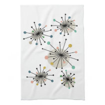 Cute Atomic Starburst Retro Mid Century Modern Kitchen Towel