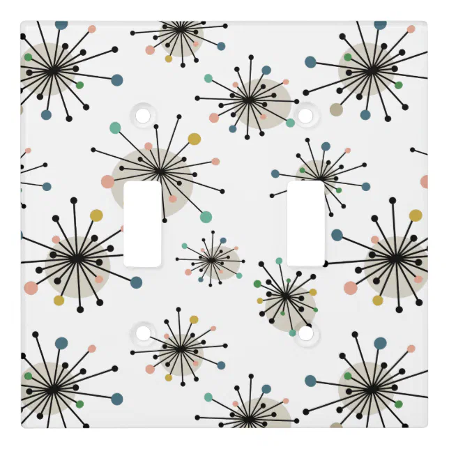 Cute Atomic Starburst Retro Mid Century Modern Light Switch Cover | Zazzle