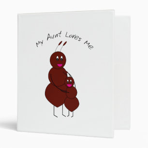 Cute Aunt and Child Ant Cartoon Family 3 Ring Binder