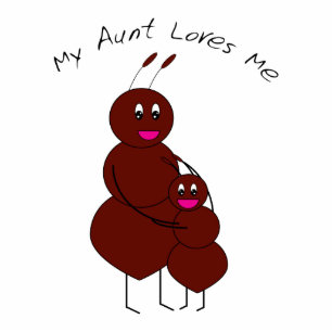 Cute Aunt and Child Ant Cartoon Sweet Family Ant Cutout