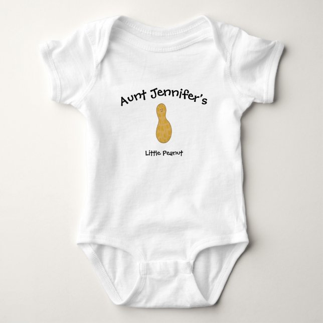 Cute Aunt Baby Newborn Little Peanut Niece Nephew Baby Bodysuit (Front)
