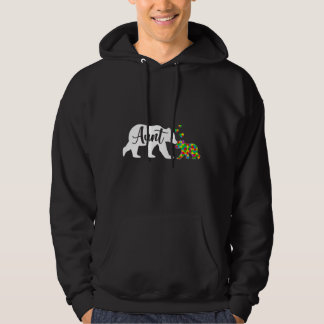 Cute Aunt Bear Autism Awareness Family Support Aut Hoodie
