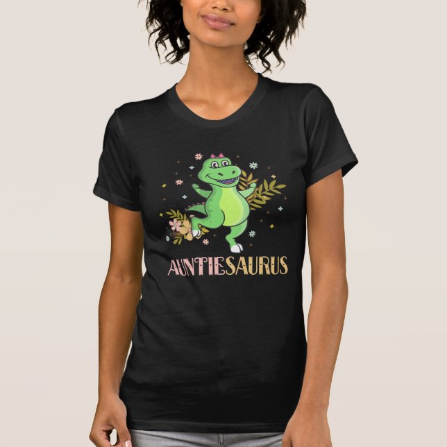 Cute Aunt Dinosaur Florist Auntie T-Shirt (Front)