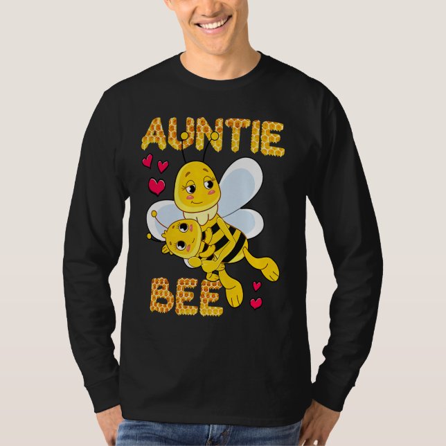 Cute Auntie Bee Mother's Day Beekeeper Matching Fa T-Shirt (Front)