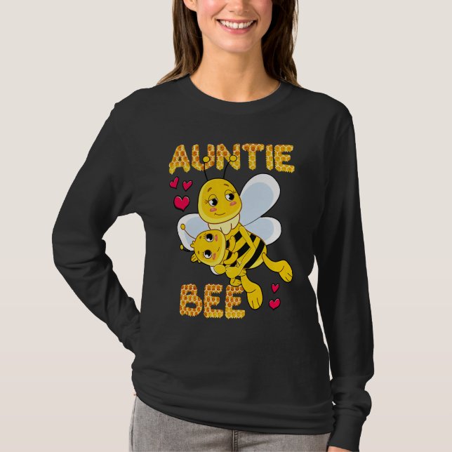 Cute Auntie Bee Mother's Day Beekeeper Matching Fa T-Shirt (Front)