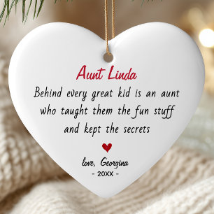 Cute auntie personalized keepsake  ceramic ornament