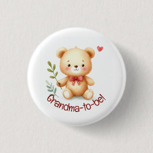 Cute Aunty to be Teddy Bear Whimsical Art Button