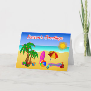 Cute Aussie Beach Scene Australian Christmas Cards