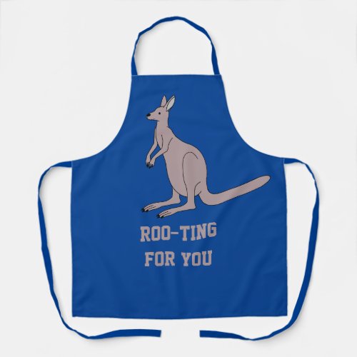 Cute Aussie Funny Kangaroo Pun Roo_ting For You Apron