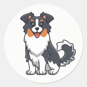 Cute Aussie Puppy Dog Lover Australian Shepherd Classic Round Sticker