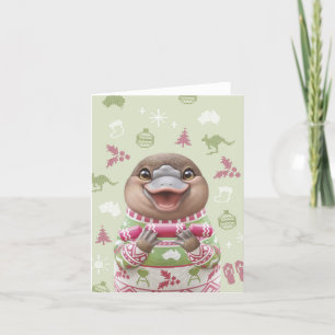 Cute Australian Animal Christmas Card - Platypus