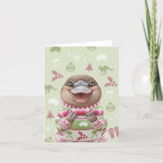 Cute Australian Animal Christmas Card - Platypus