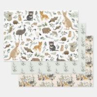 Cute Australian Animals Greenery Birthday Baby Boy