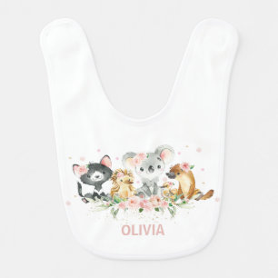 Cute Australian Animals Pink 1st Birthday Outfit   Baby Bib