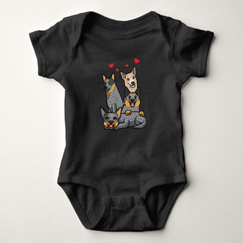 Cute Australian Cattle Dog Heeler Baby Bodysuit