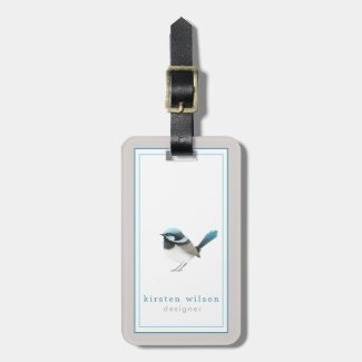 Cute Australian Fairy Wren - Personalized  Luggage Tag