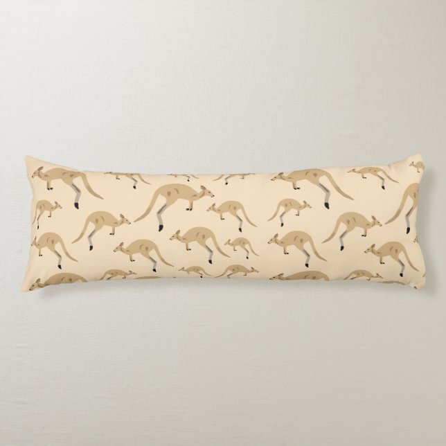 Cute Australian Kangaroo Pattern Body Pillow (Front)