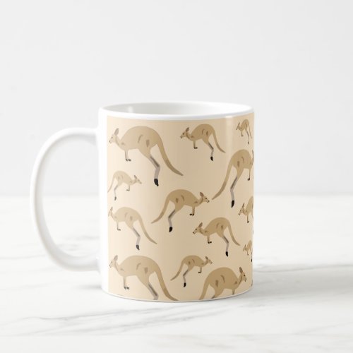 Cute Australian Kangaroo Pattern Coffee Mug