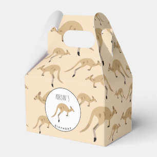 Cute Australian Kangaroo Pattern Kids Birthday Favor Boxes
