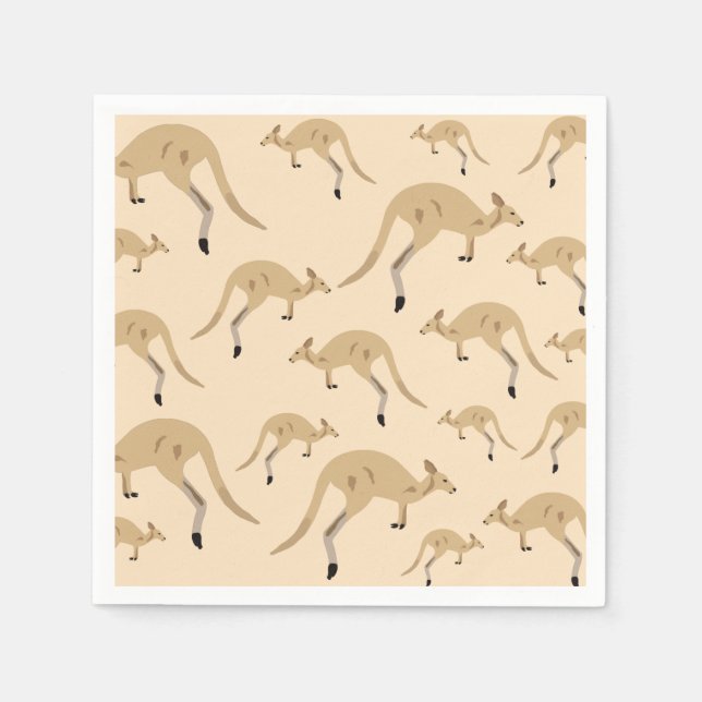 Cute Australian Kangaroo Pattern Napkins (Front)