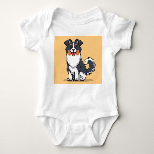 Cute Australian Shepherd-23144 Baby Bodysuit (Front)