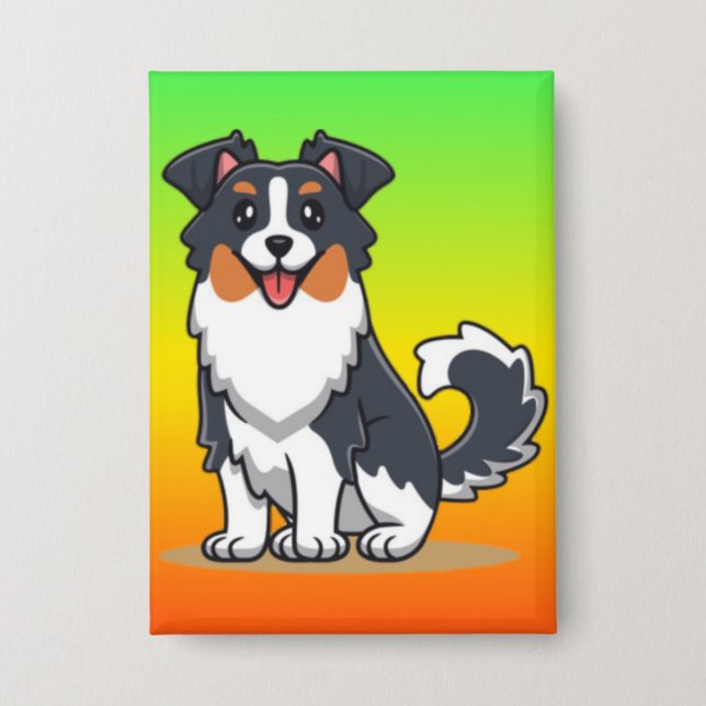 Cute Australian Shepherd-23144 Button (Front)