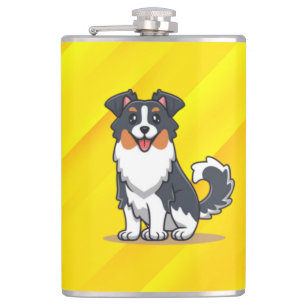 Cute Australian Shepherd-23144 Flask
