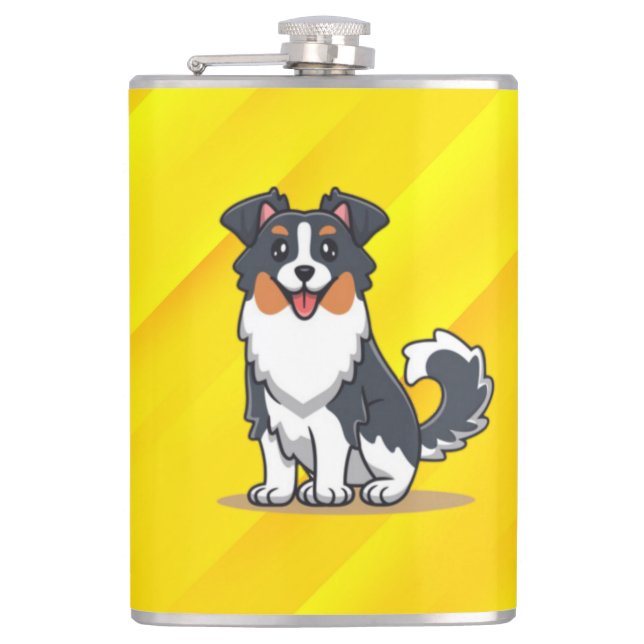 Cute Australian Shepherd-23144 Flask (Front)